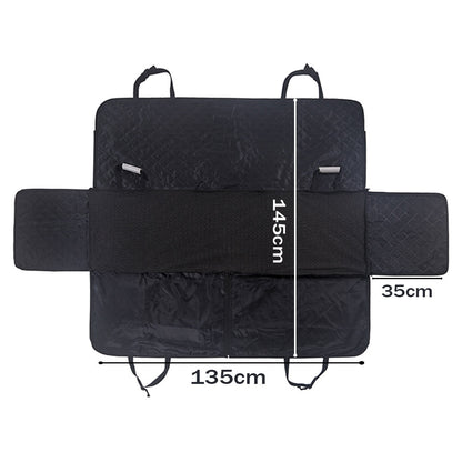 SOGA 2X 600D Oxford Cloth Waterproof Dog Car Cover Back Seat Protector Hammock Non-Slip Pet Mat Black
