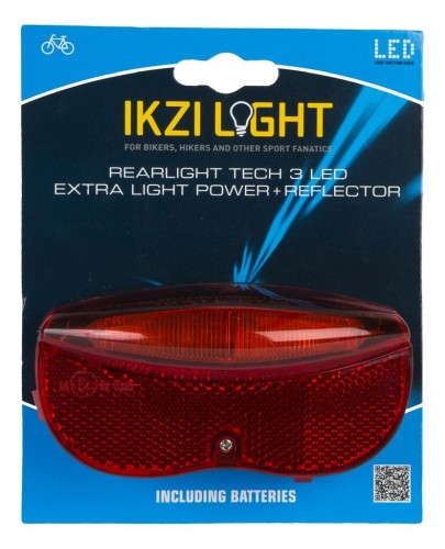 Ikzilight rear light battery on off 3xled 50 mm on card