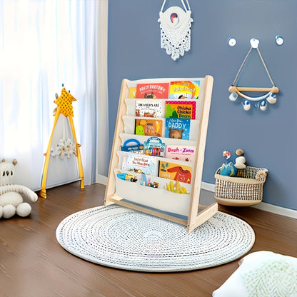Wooden Bookshelf with Legs with Open Storage