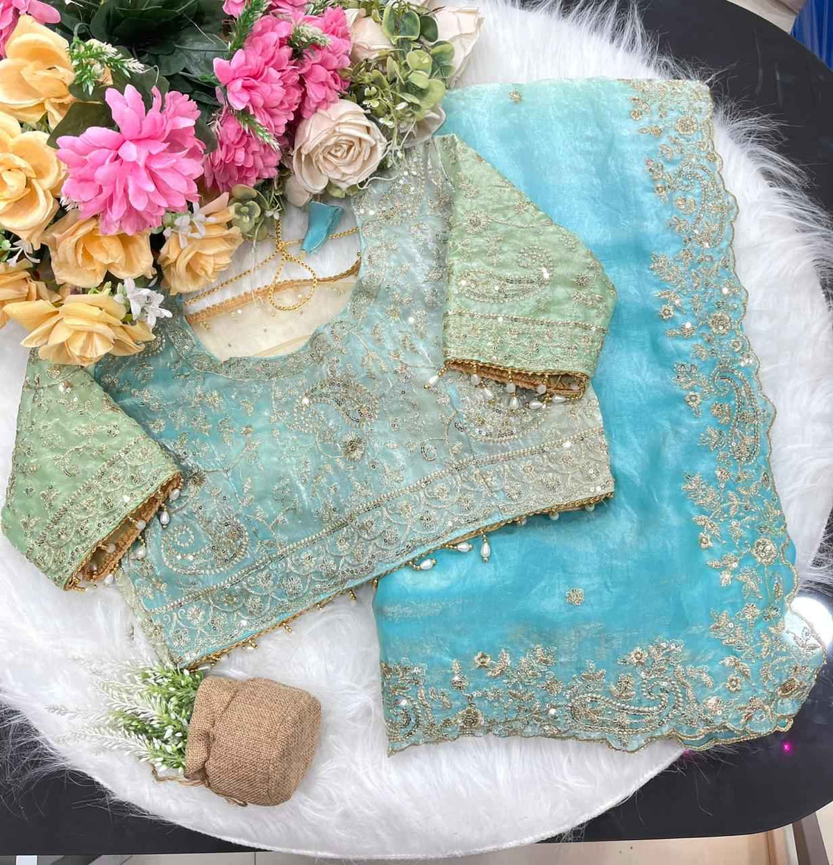 NeelAab NoorLeher Designer Saree