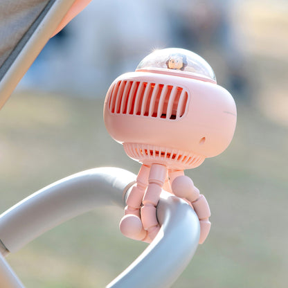 New F37 Stroller Fan Student Dormitory Mute USB Desktop Octopus Children Hand-Held Small Charging Fan