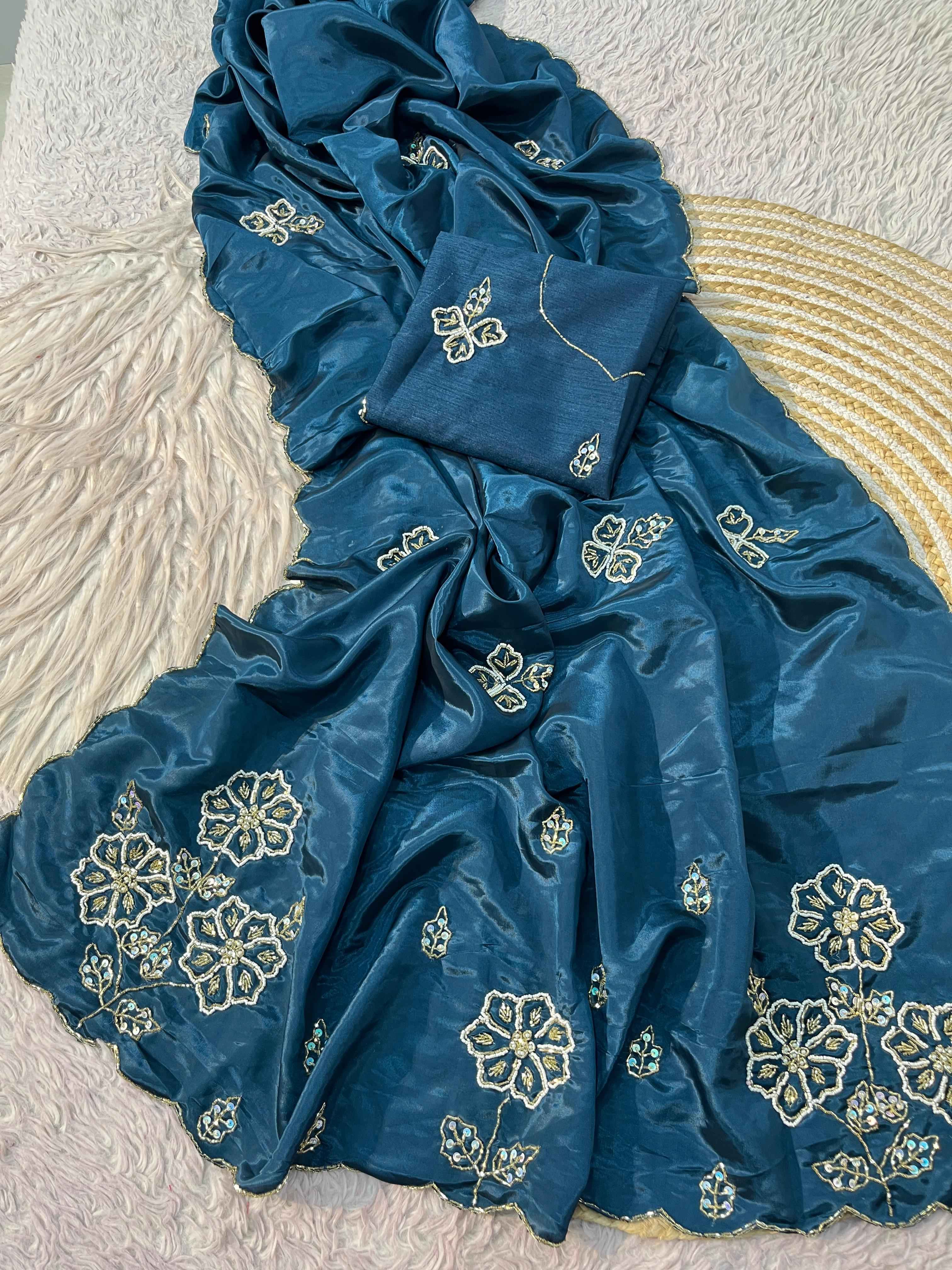 NeelSundari Khatli Handcrafted Silk Saree