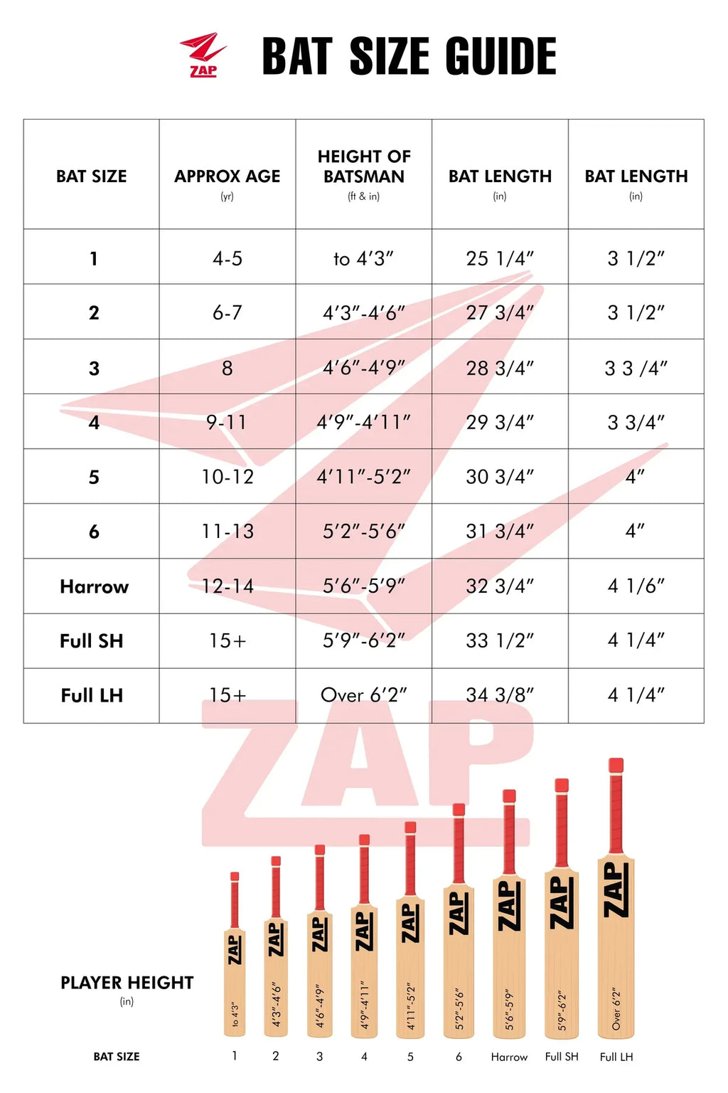 ZAP Pro Kashmir Willow Bat