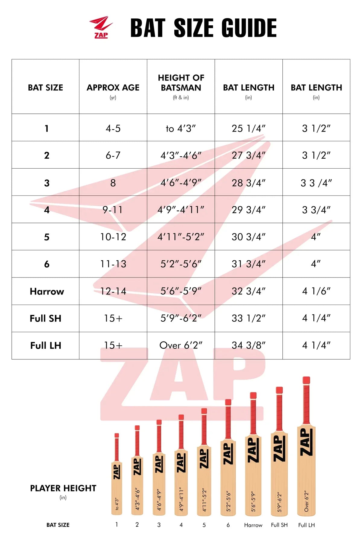 ZAP Pro Kashmir Willow Bat