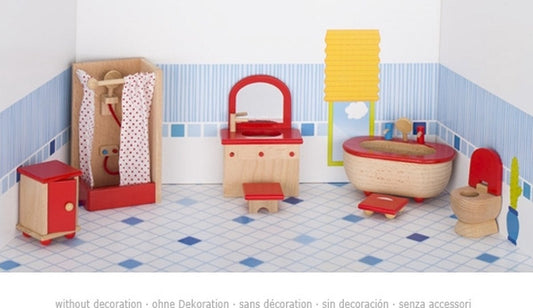 Goki dollhouse bathroom furniture
