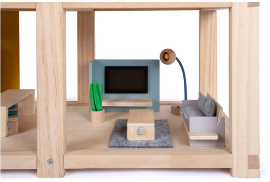 Small foot - wooden dollhouse with furniture