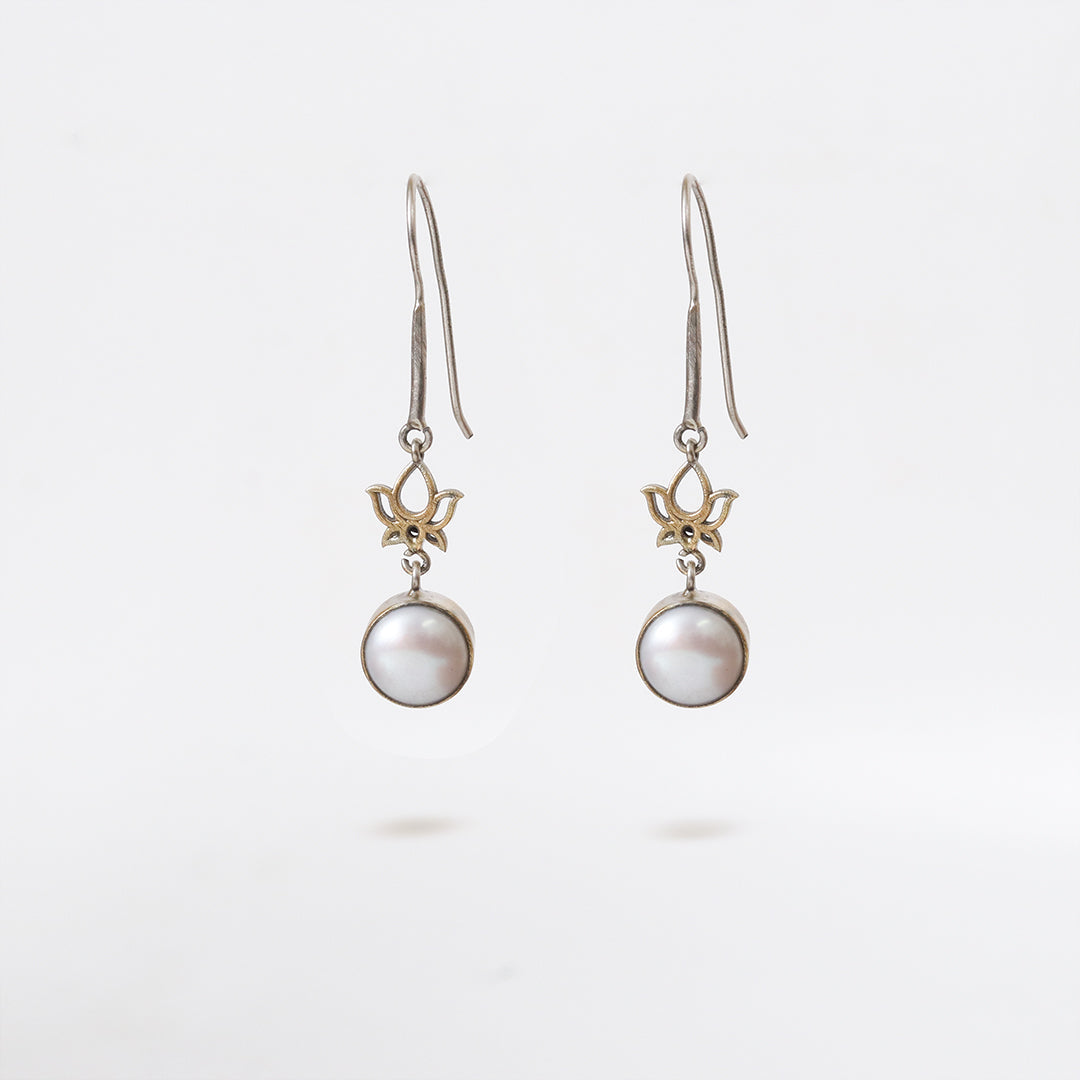 Lotus Pearl Earrings