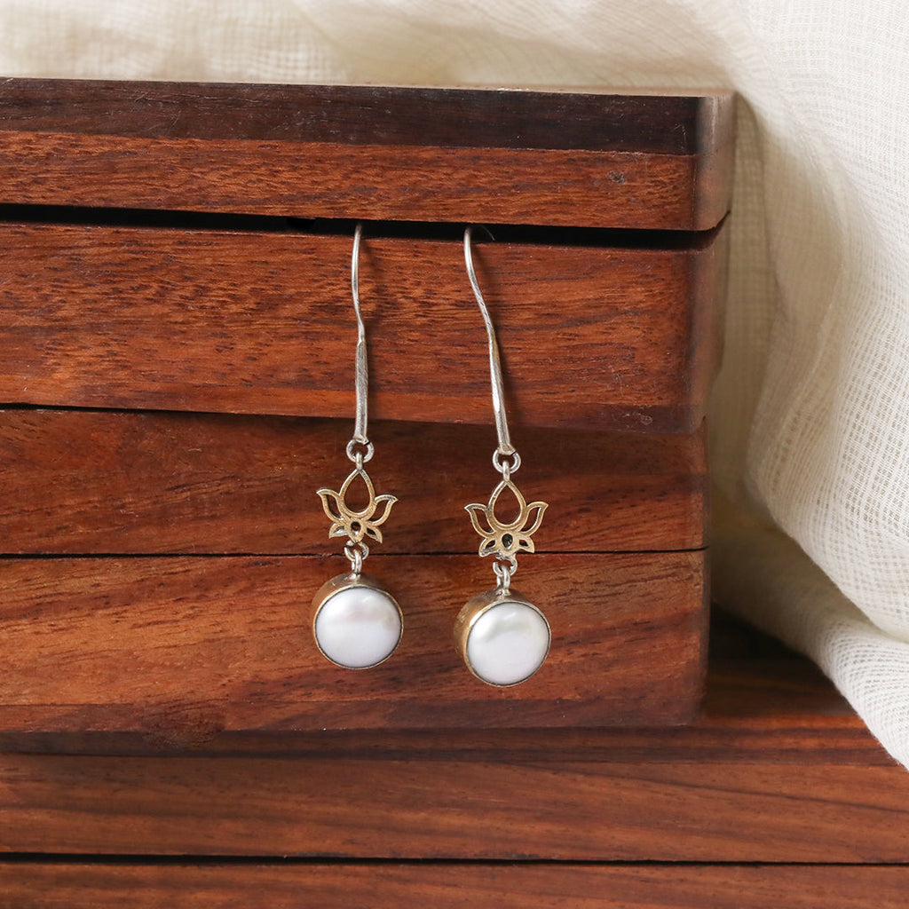Lotus Pearl Earrings
