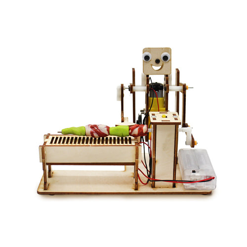 Barbecue Robot Creative Wood Board Assembly Technology Gizmo DIY Creative Science And Education Toys