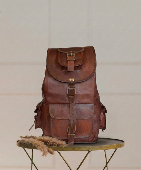 Classic Journey Leather Backpack Pittu