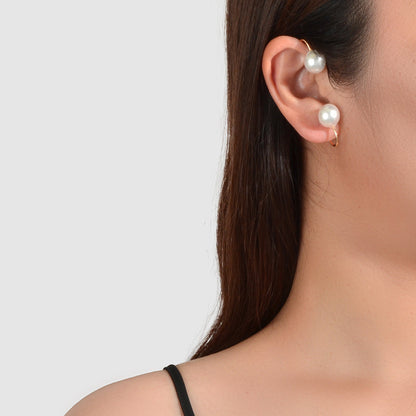 1pc Cartilage Jewellery Pearl Beads Gold Ear Cuff Statement Personality Earrings