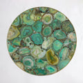 Light Green Agate Round Coffee/Side Table