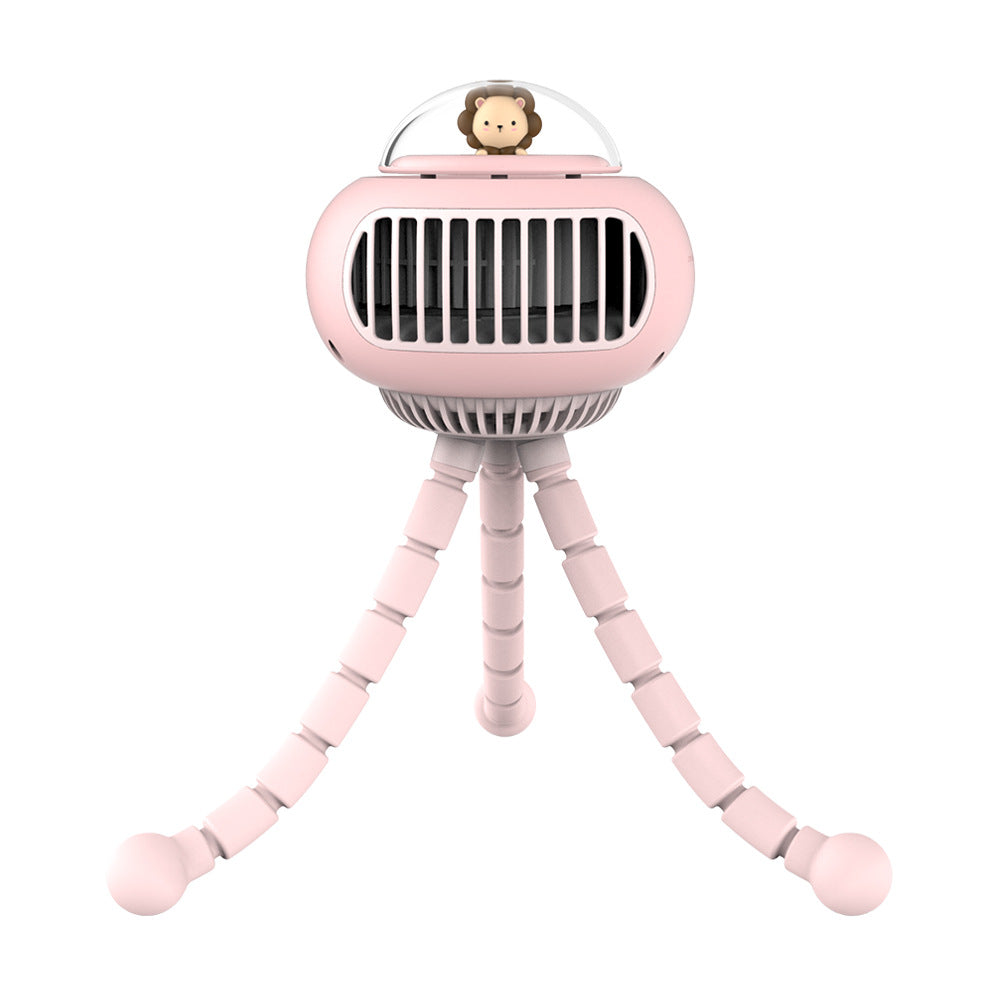 New F37 Stroller Fan Student Dormitory Mute USB Desktop Octopus Children Hand-Held Small Charging Fan