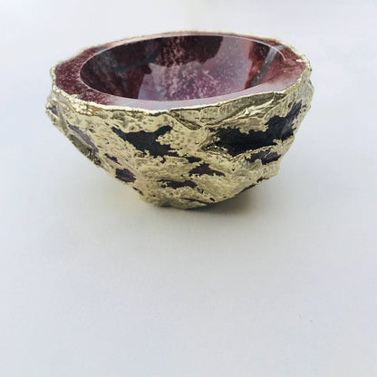 Maroon Red Agate Geode Nut/trinket/Jewellery Bowl