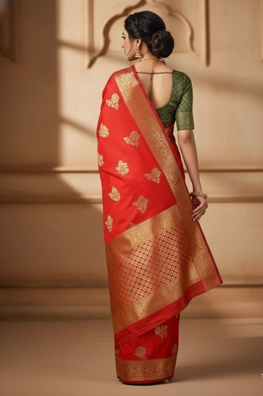 Sindoori Rang Soft Silk Jacquard Saree