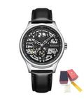RUIMAS Mens Watches Leather Sports Watches Men's Army Military Wrist Watch Automatic Mechanical Male Clock Reloj Hombre 6787