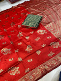 Sindoori Rang Soft Silk Jacquard Saree