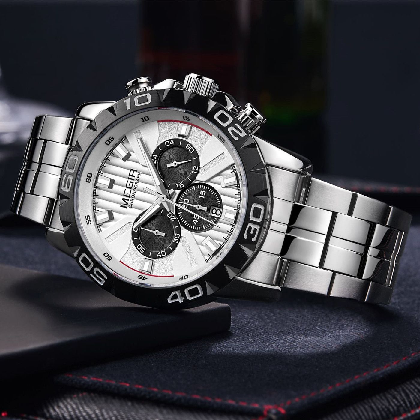 MEGIR Watches Business Mens Watches Top Brand Luxury Quartz Casual Wristwatch Date Clock Waterproof Wrist Watch Chronograph 2087
