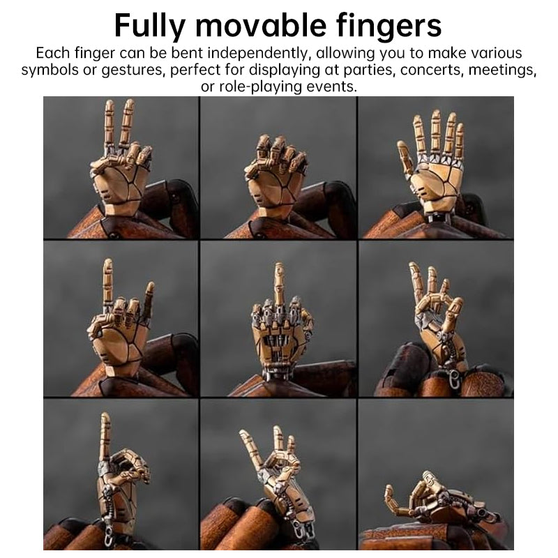 5cm Movable Robot Hand Collectible - Adjustable Mechanical Bionic Hand Charm, Pendant, Ornament for Men, Display Gift