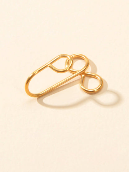 1 pc Faux Lip Ear Nose Gold Infinity Teens Non Piercing Clip On Nose Hoop Rings