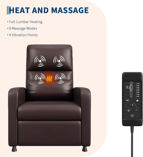 Power Recliner Chair With Heating Massage Tall Back