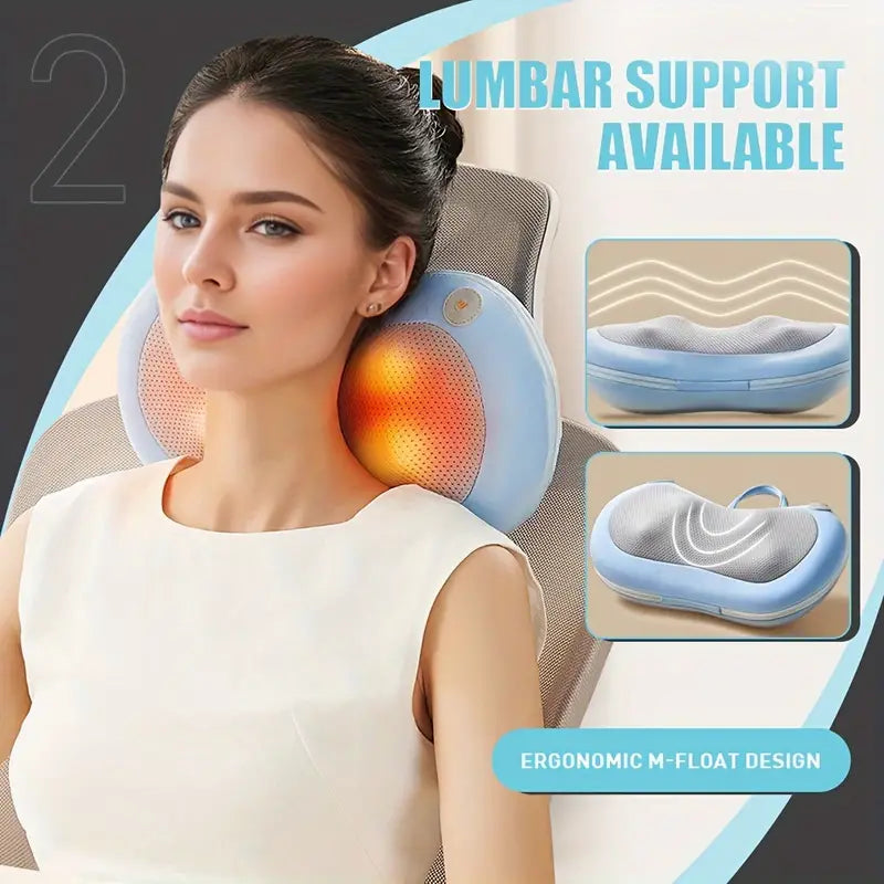 3D roller Pillow with Heat Function (Blue)