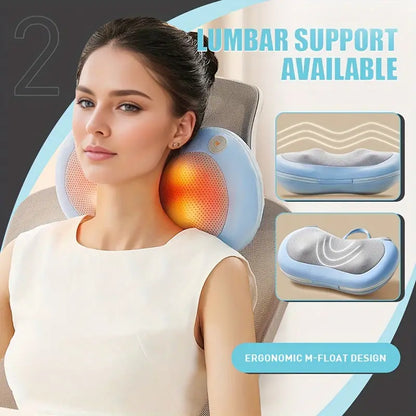 3D roller Pillow with Heat Function (Blue)