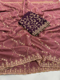 Crimson Royale Georgette Multi Embroidery Saree