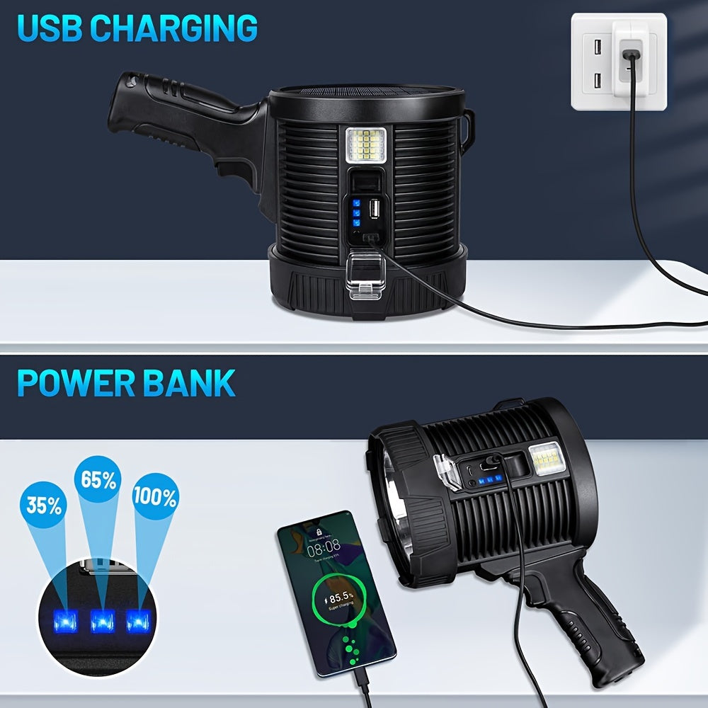 Solar Rechargeable LED Spotlight 800 Lumens 6 Modes