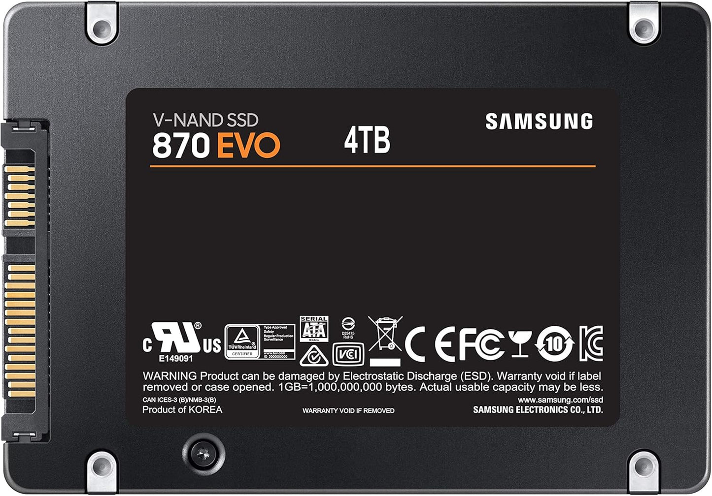 Samsung 870 EVO SATA III 2.5" Internal SSD - 4TB
