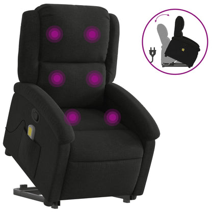 NNEVL Stand up Massage Recliner Chair Black Fabric