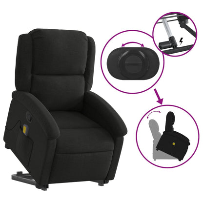 NNEVL Stand up Massage Recliner Chair Black Fabric