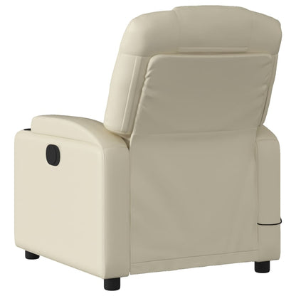 NNEVL Massage Recliner Chair Cream Faux Leather