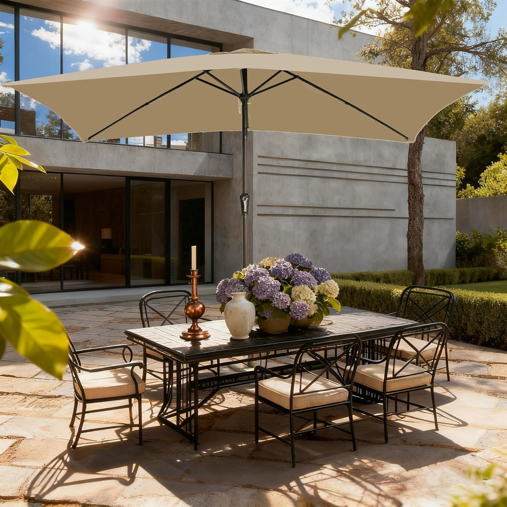 6.5x10Ft Rectangular Patio Umbrella Tilt Mechanism