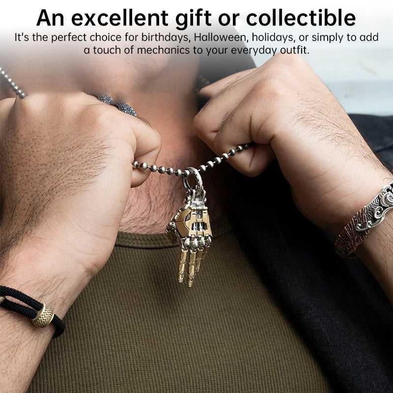 5cm Movable Robot Hand Collectible - Adjustable Mechanical Bionic Hand Charm, Pendant, Ornament for Men, Display Gift