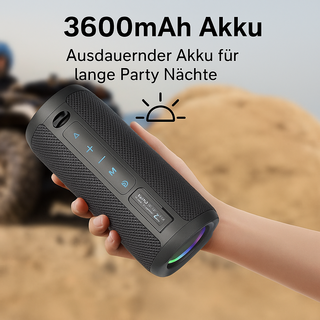 Bluetooth Speaker 20W IPX6 Waterproof RGB Bass Boost TWS Stereo