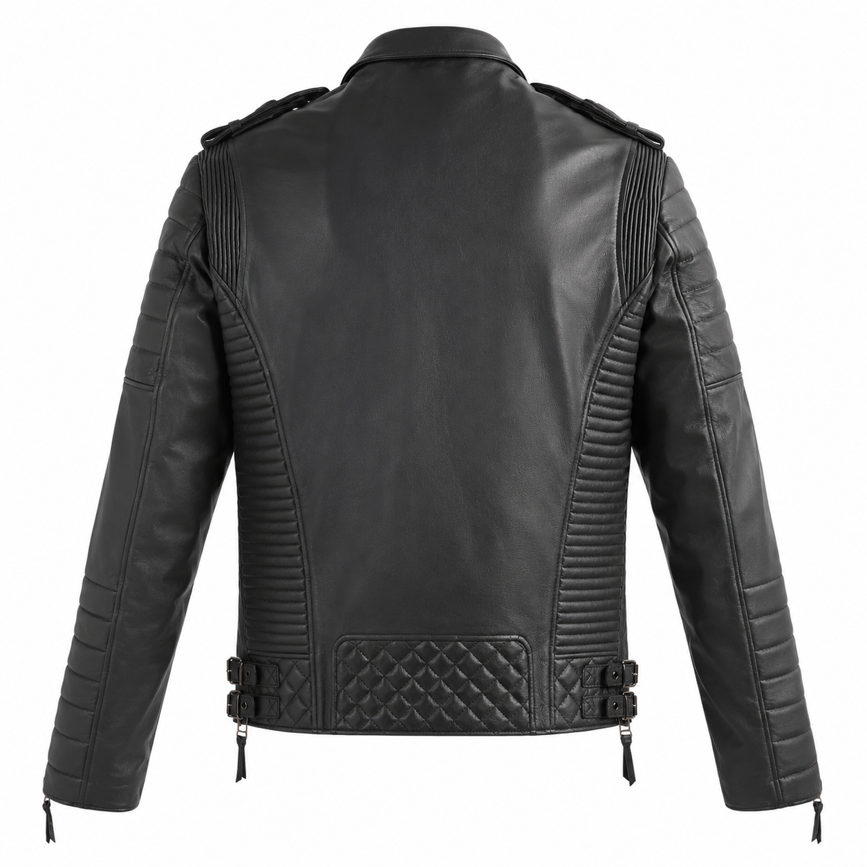Men’s Black Leather Motorcycle Riding Jacket