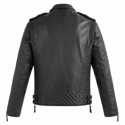 Men’s Black Leather Motorcycle Riding Jacket
