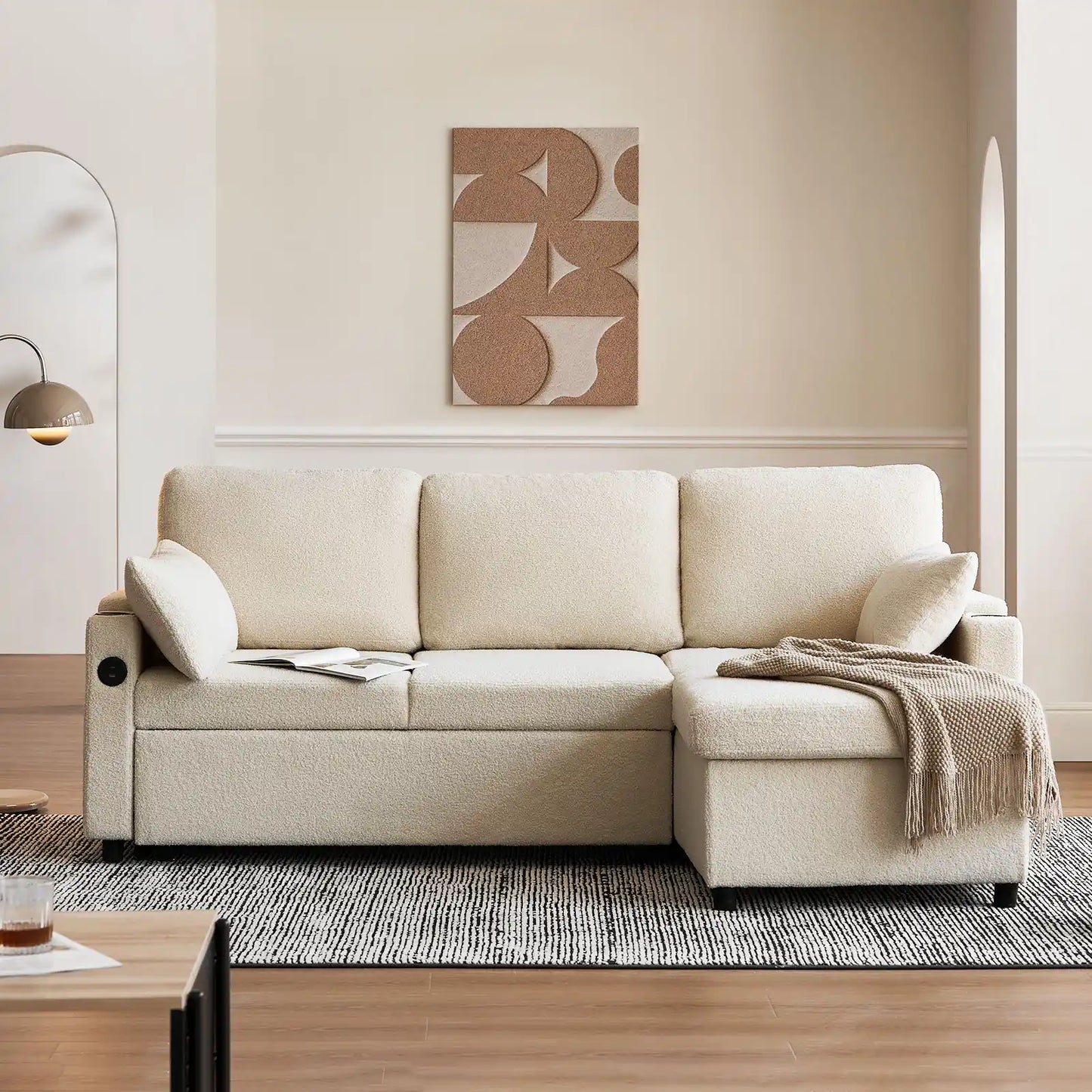 Clarkson 3-Seater Boucle Sofa Bed