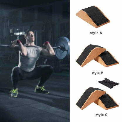 Cork Squat Wedge Yoga Block Trainer For Pilates (Brown)