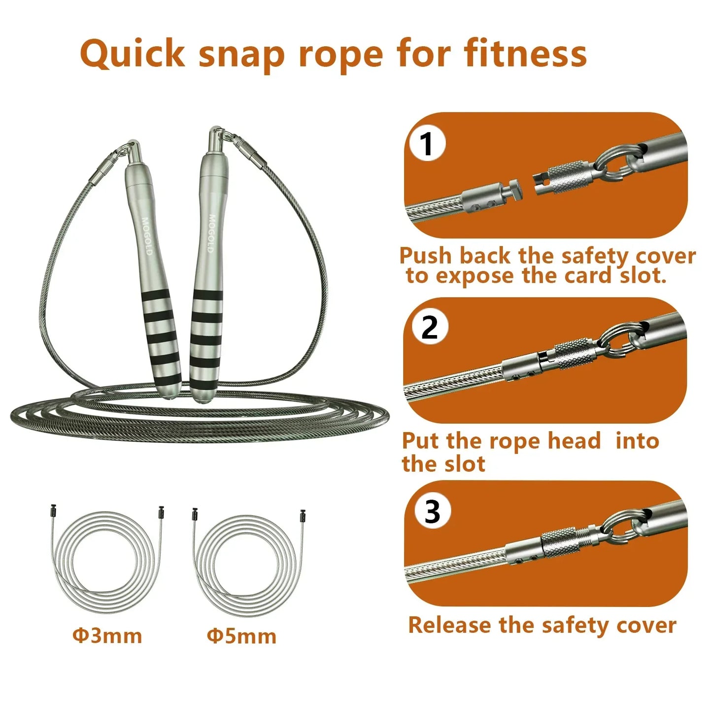 Speed Jumping Rope - Durable Steel Wire for Home Gym