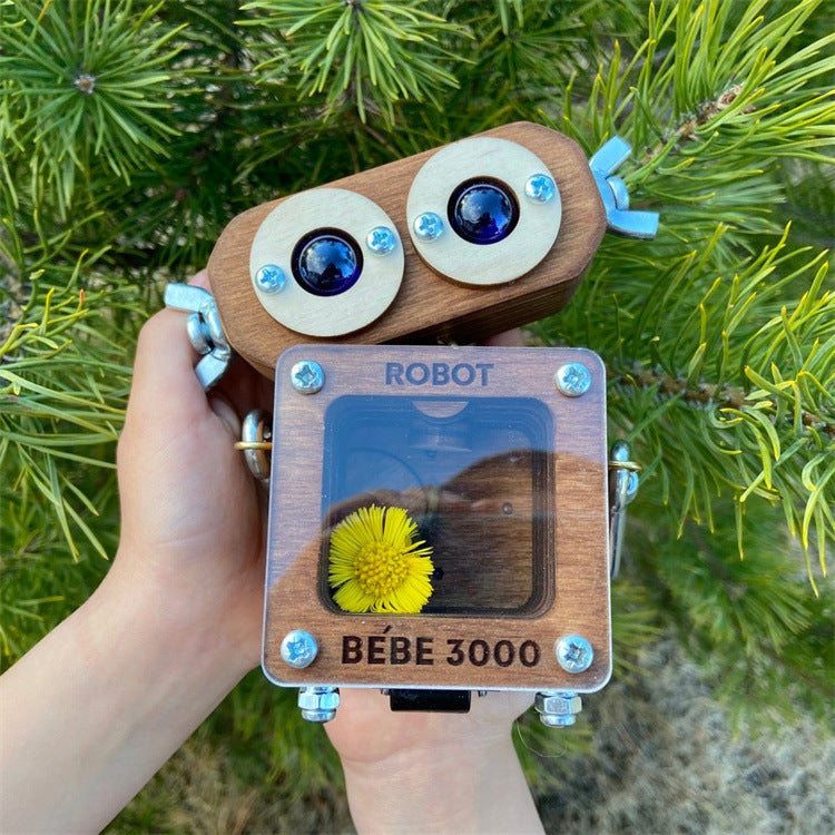 Wooden Robot Toy Deformable Robot Wooden Ornaments Crafts