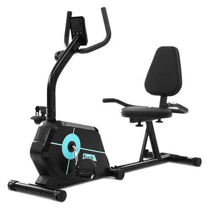 NNEDSZ Magnetic Recumbent Exercise Bike Fitness Cycle Trainer Gym Equipment