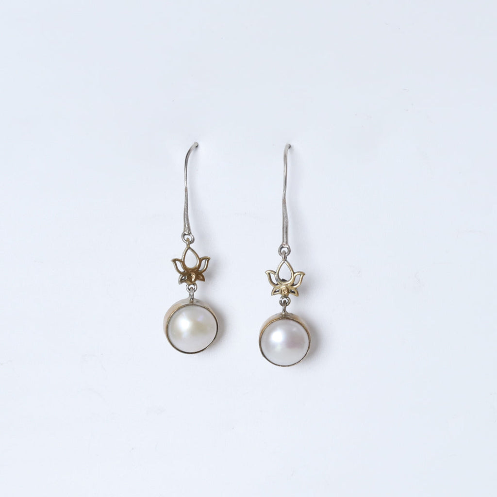 Lotus Pearl Earrings