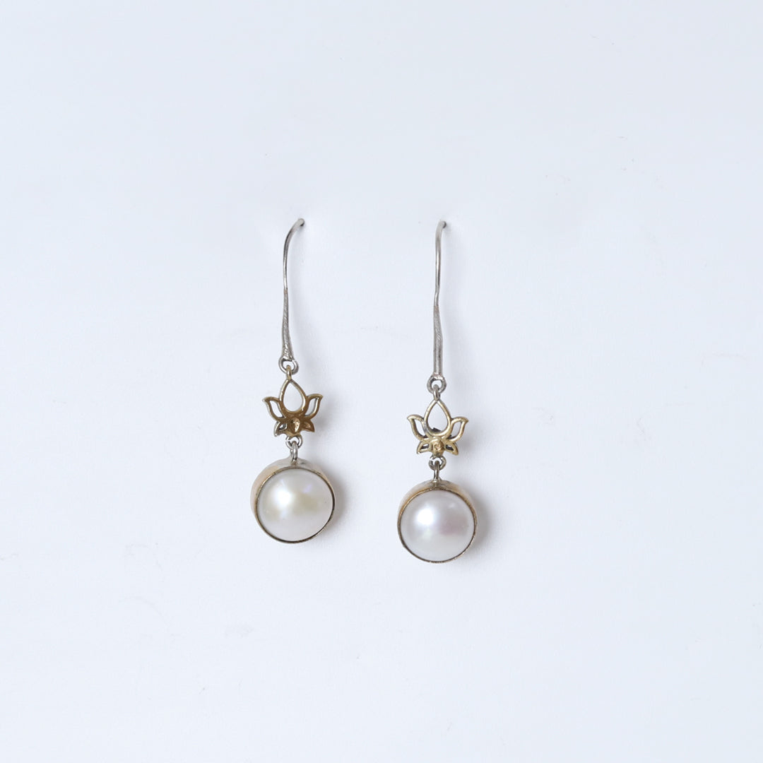 Lotus Pearl Earrings