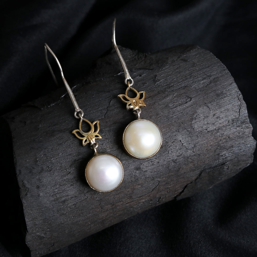 Lotus Pearl Earrings