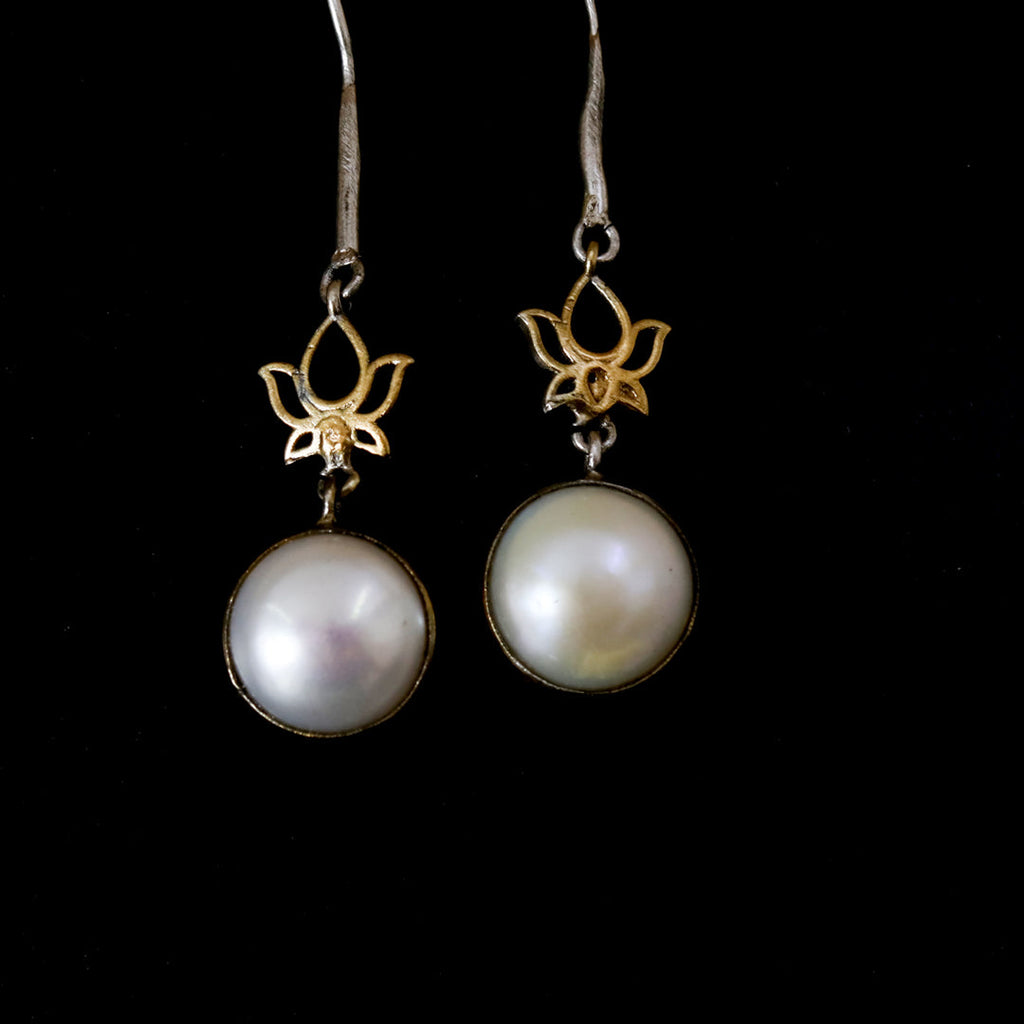 Lotus Pearl Earrings