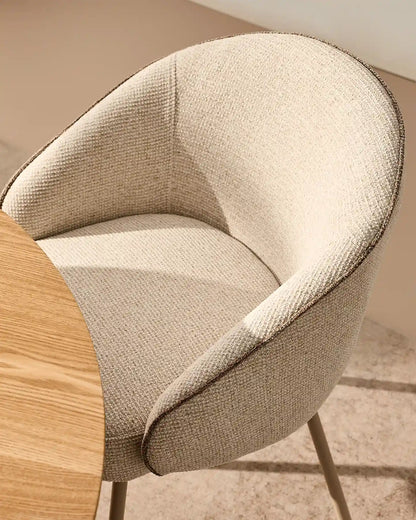 Elowen Cream & Brown Dining Chair
