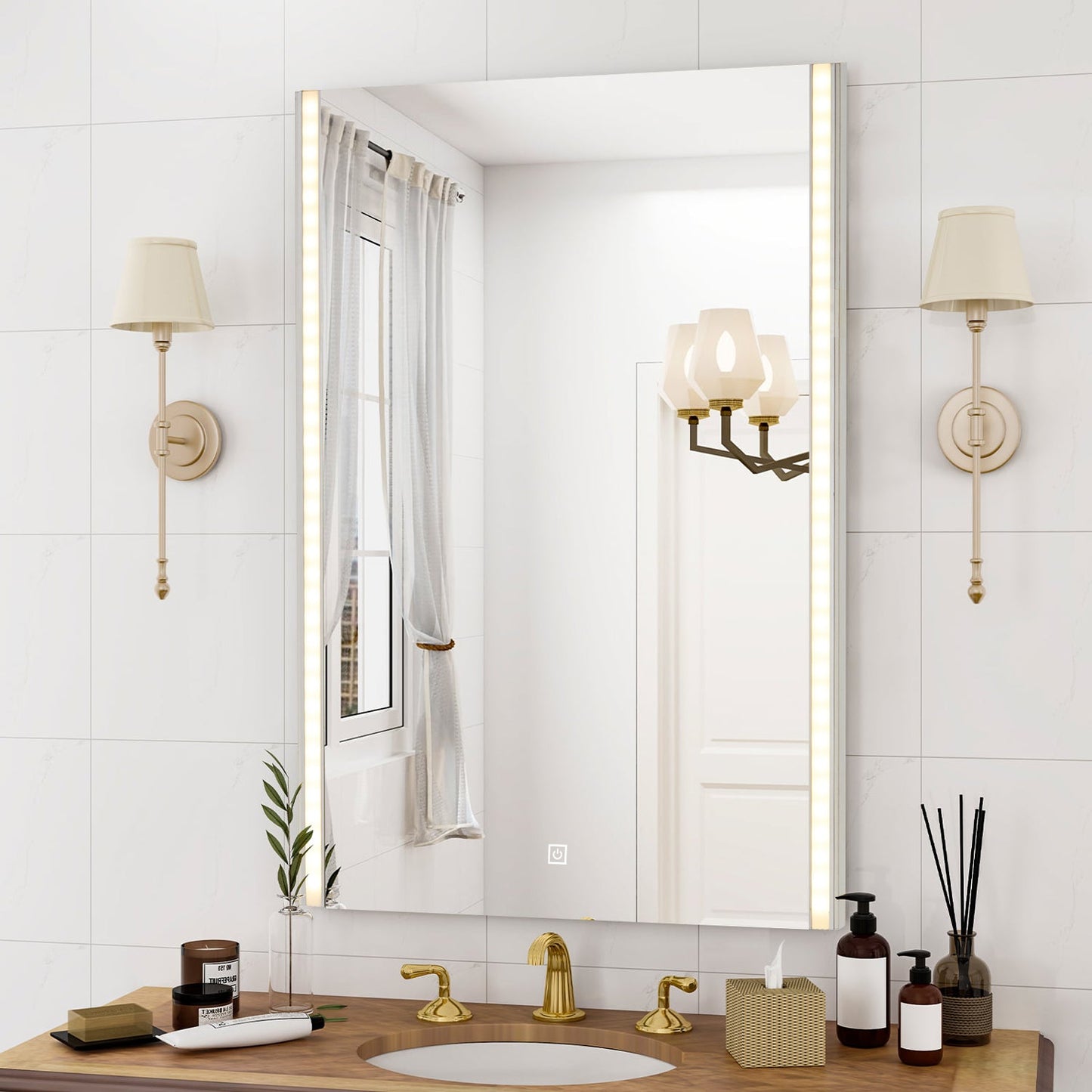 Fiora Led Light Streamline Frameless Bathroom Mirror