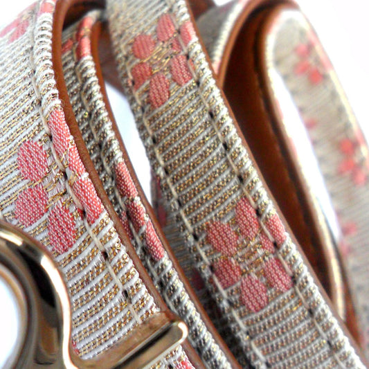 Flower Fabric Dog Leads - Pink